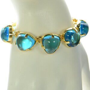 Kenneth Jay Lane KJL Gold-tone Blue Lucite Toggle Bracelet